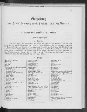 Eintheilung der Stadt Hamburg nebst Vorstadt und der Vororte.