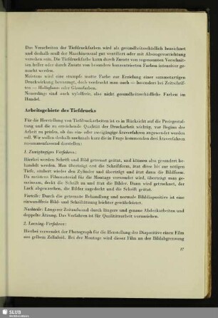 Arbeitsgebiete des Tiefdrucks