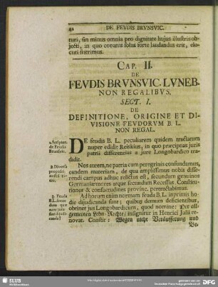 Cap. II. De Feudis Brunsvic. Luneb. Non Regalibus