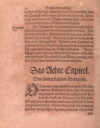 Das Achte Capitel. Von sonderbahren Exempeln.
