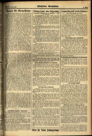 Zweite Ausgabe vom Freitag, den 24. Juni 1938.