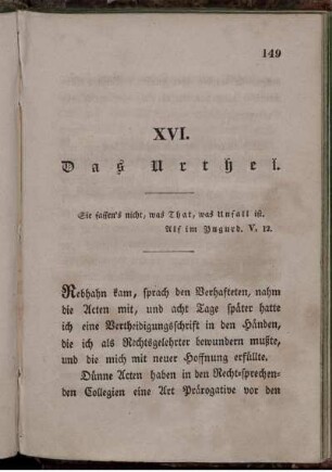 XVI. Das Urtheil