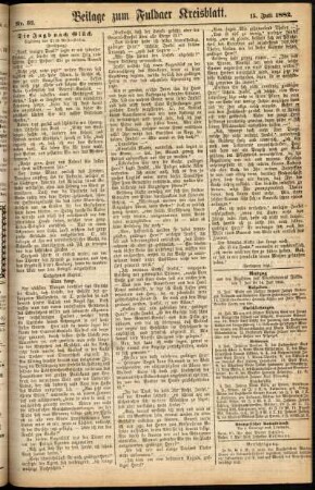 Zweite Ausgabe vom Samstag, den 15. Juli 1882.