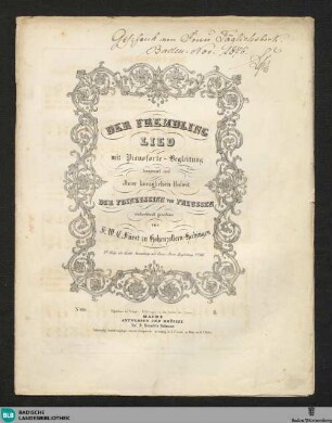 Der Fremdling : Lied mit Pianoforte-Begleitung