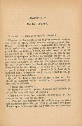 Chapitre V De la liberté.