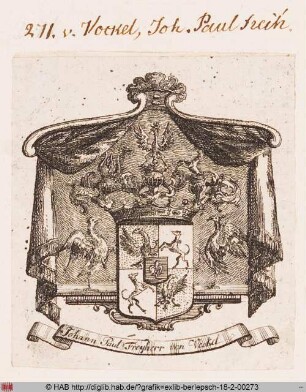 Wappen des Freiherrn Johann Paul von Vockel