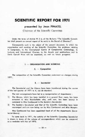 93-108, Scientific Report 1971