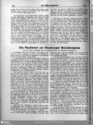 Ein Nachwort zur Hamburger Reichstagung