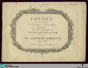Cantata per un soprano con pianoforte e violino obligato : Opera VII