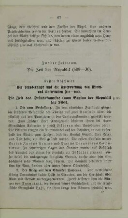 Zweiter Zeitraum. Die Zeit der Republik (509-30)