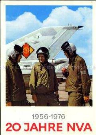Postkarte zum 20-jährigen Bestehen der NVA, Motiv Luftwaffe