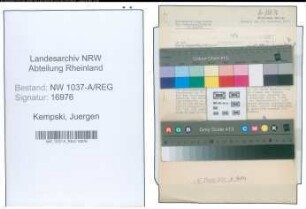 Entnazifizierung Juergen Von Kempski , geb. 00.00.0000 ()