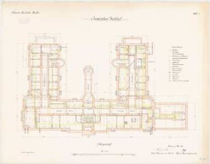 Chemisches Institut der Technischen Hochschule Breslau: Grundriss Kellergeschoss 1:100