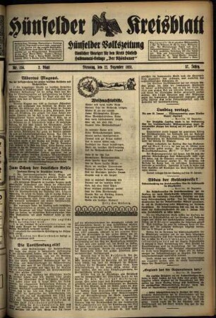Zweite Ausgabe vom Dienstag, den 22. Dezember 1931.