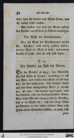 Die Messe der Katechumenen (§14 - §24).