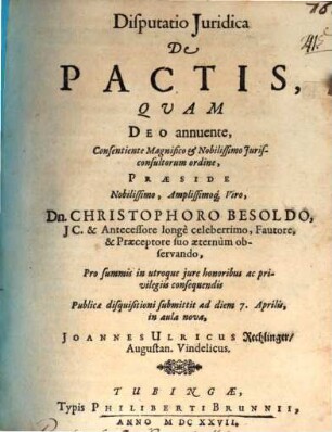 Disp. iur. de pactis