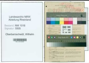 Entnazifizierung Wilhelm Oberbarnscheidt , geb. 11.03.1905 (Kaufmann)