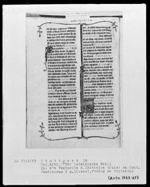 Lateinische Bibel, drei Bände — Initiale L (iber), Folio 61verso