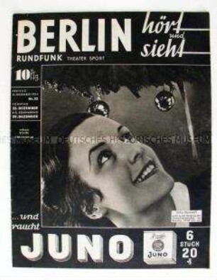 Illustrierte Programmzeitschrift für den Rundfunk "Berlin hört und sieht" u.a. über das Weihnachtsfest in verschiedenen Städten der Welt