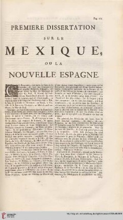Première dissertation sur le Mexique, ou la Nouvelle Espagne
