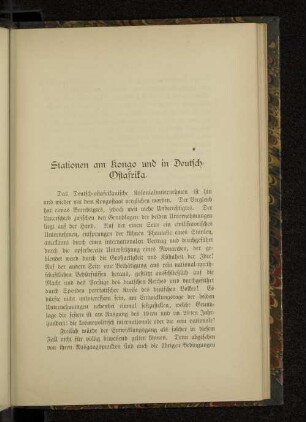 Stationen am Kongo und in Deutsch-Ostafrika.