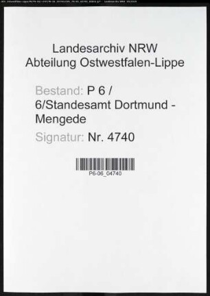 Sterberegister Standesamt Dortmund-Mengede (XIII)