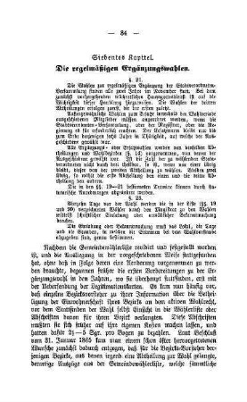 Siebentes Kapitel. Die regelmäßigen Ergänzungswahlen