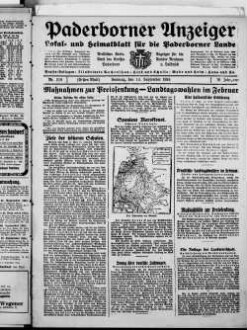 Paderborner Anzeiger : Lokal- und Heimatzeitung für das gesamte Paderborner Land : Tageszeitung für Jedermann : Publikationsorgan vieler Behörden