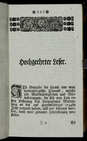 Hochgeehrter Leser.