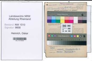 Entnazifizierung Oskar Heinrich , geb. 27.08.1890 (Postbeamter)