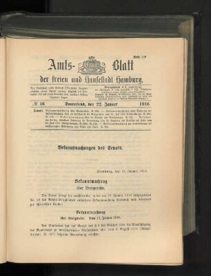 No. 16, 22. Januar 1916