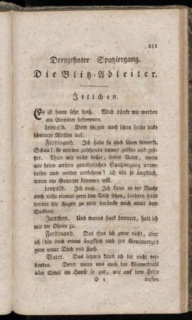 Dreyzehnter Spatziergang. Die Blitz-Ableiter