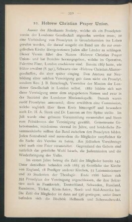 10. Hebrew Christian Prayer Union.