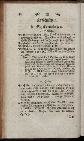 I) Scheidemünzen.