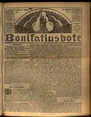 Erste Ausgabe vom Sonntag, den 11. Januar 1925.