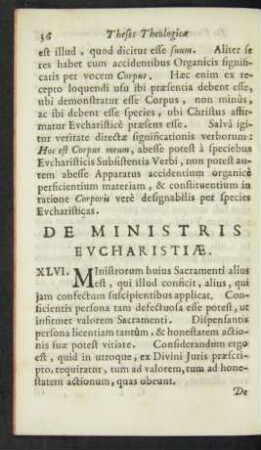 De Ministris Eucharistiae.