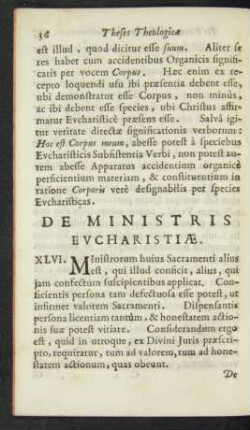 De Ministris Eucharistiae.