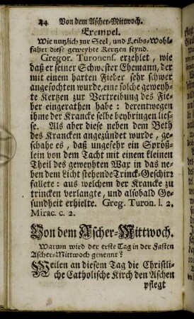 Von dem Ascher-Mittwoch.