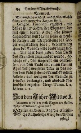 Von dem Ascher-Mittwoch.