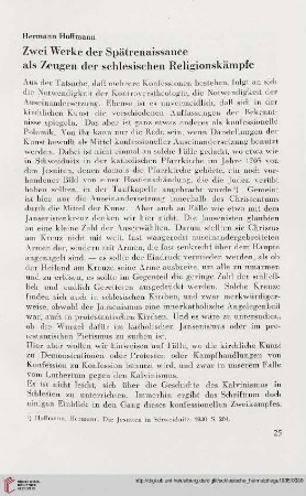 1: Zwei Werke der Spätrenaissance als Zeugen der schlesischen Religionskämpfe