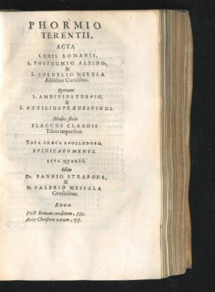 Phormio Terentii.