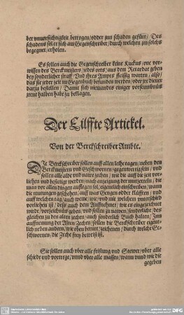 Von der Berckschreiber Ambte.
