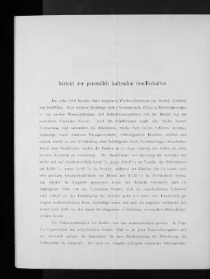 Bericht der persönlich haftenden Gesellschafter.