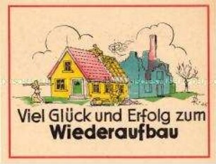 Postkarte mit Wiederaufbau-Motiv