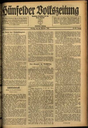 Ausgabe vom Freitag, den 29. Oktober 1920.