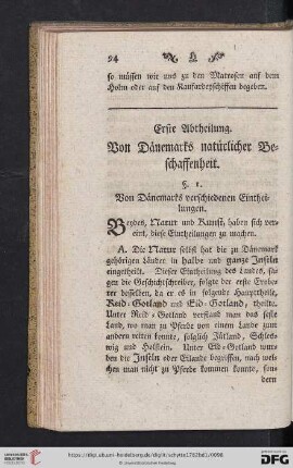 Erste Abtheilung: Von Dänemarks natürlicher Beschaffenheit