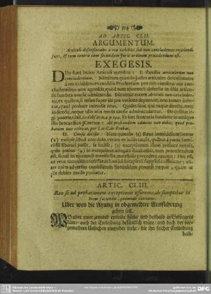 Artic. CLIII. Reo se ad probationem exceptionis offerente, de sumptibus in litem faciendis, quomodo caveatur. Uber wen die Atzung in obgemeldeter Ausführung gehen soll