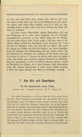 V. Aus Erd- und Naturkunde