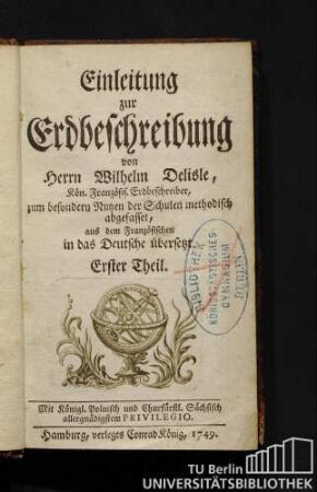 Erster Theil: Einleitung zur Erdbeschreibung.
