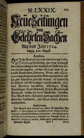 N. LXXIX. Leipzig, den 2 August. - N. LXXXVII. Leipzig, den 30 October.
